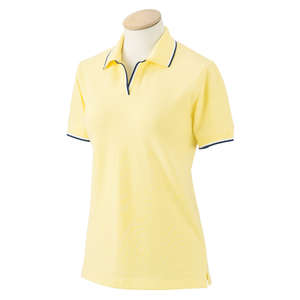 Izod Womens Two-Color Tipped Polo - Dark/All Yellow/White/Blue, Navy