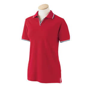 Izod Womens Two-Color Tipped Polo - Dark/All Red, Real/White/Blue, Navy