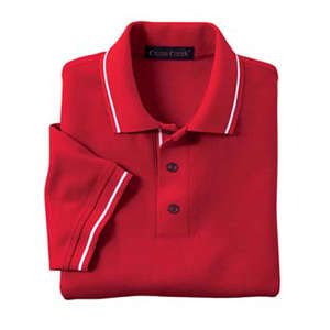 Custom Promotional Jerzees Mens Pima Cotton Baby Pique Sport Shirt with Striped Trim - Dark/All