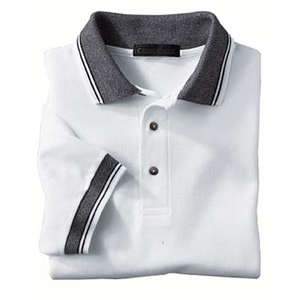 Jerzees Cool Knit Sport Shirt - Dark/All White/Blue, Navy