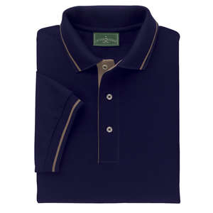 Outer Banks Striped Collar And Cuffs Sport Shirt - Dark/All Blue, Navy/Chino