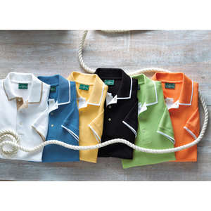 Outer Banks Mens Egyptian Diamond Knit Pique With Intarsia Collar - Dark/All 