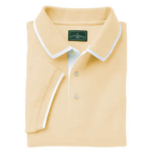 Outer Banks Mens Egyptian Diamond Knit Pique With Intarsia Collar - Dark/All Yellow, Maize/White
