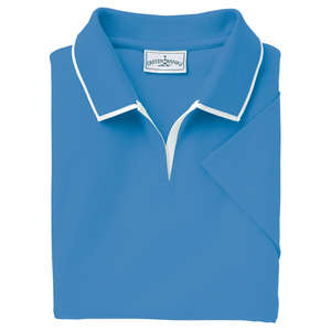 Outer Banks Womens Egyptian Diamond Knit Pique With Intarsia Collar - Dark/All Blue, Bimini/White