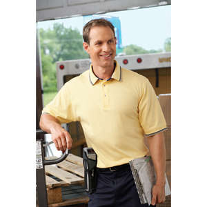 Harriton Mens Short Sleeve Jersey Polo with Tipping - Dark/All 