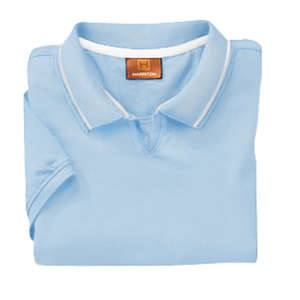 Harriton Womens Short Sleeve Jersey Polo with Tipping - Dark/All Blue, Horizon/White