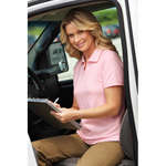 Wholesale Ladies Golf & Polo Shirts - Harriton Womens Short Sleeve Jersey Polo with Tipping - Dark/All