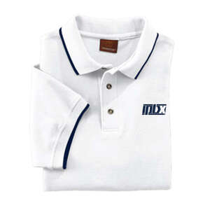 Custom Promotional Harriton Short Sleeve Pique Polo With Tipping - White/Neutral
