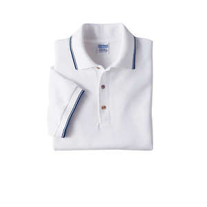 Gildan Fashion Thin Stripe Pique Sport Shirt - Dark/All White/Blue, Navy