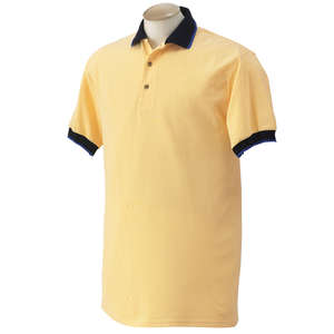 Gildan Fashion Wide Stripe Pique Sport Shirt - Dark/All Yellow, Haze/Blue, Navy/Blue, Royal