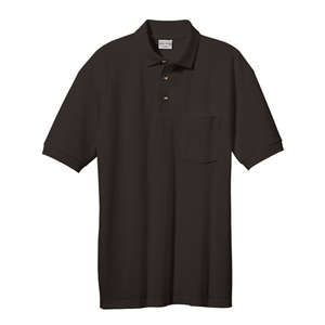 Custom Promotional Anvil Cotton Pique Sport Shirt with Pocket - Dark/Color