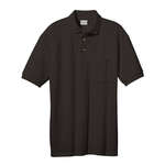 Imprinted Mens Golf & Polo Shirts - Anvil Cotton Pique Sport Shirt with Pocket - Dark/Color
