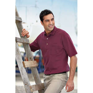 Outer Banks Cotton Pique Sport Shirt with Pocket - Dark/Color 