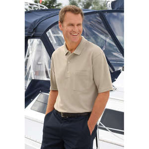 Outer Banks Cotton Pique Sport Shirt with Pocket - Dark/Color 