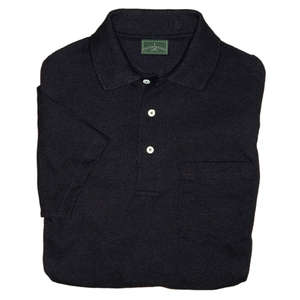 Outer Banks Cotton Pique Sport Shirt with Pocket - Dark/Color Black