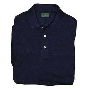 Outer Banks Cotton Pique Sport Shirt with Pocket - Dark/Color Blue, Navy