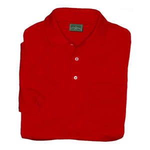 Outer Banks Cotton Pique Sport Shirt with Pocket - Dark/Color Red, Bright