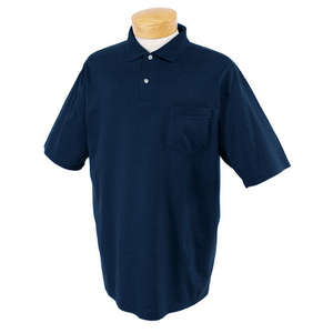 Jerzees 50/50 Sport Shirt with Pocket - Dark/Color Blue, Navy