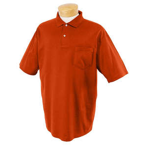 Jerzees 50/50 Sport Shirt with Pocket - Dark/Color Orange, Burnt