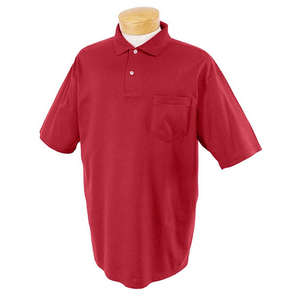Jerzees 50/50 Sport Shirt with Pocket - Dark/Color Red