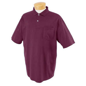 Jerzees 50/50 Sport Shirt with Pocket - Dark/Color Maroon