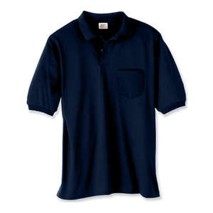 Hanes 50/50 Sport Shirt With Pocket - Dark/Color Blue, Navy