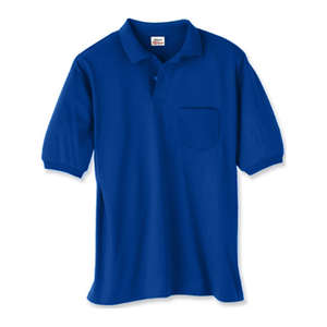 Hanes 50/50 Sport Shirt With Pocket - Dark/Color Blue, Deep Royal