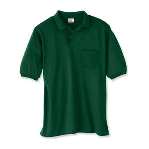 Hanes 50/50 Sport Shirt With Pocket - Dark/Color Green, Deep Forest