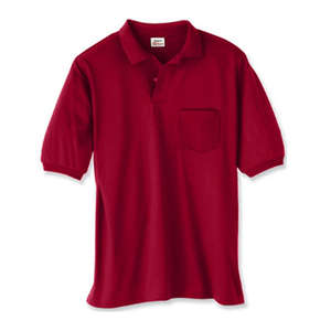 Hanes 50/50 Sport Shirt With Pocket - Dark/Color Red, Cardinal