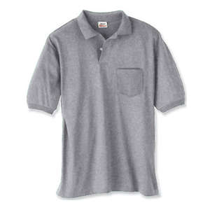 Hanes 50/50 Sport Shirt With Pocket - Light/Heather Steel, Light