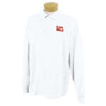 Imprinted Long Sleeve Polo Shirts - Jerzees Long Sleeve Jersey Sport Shirt - White/Neutral