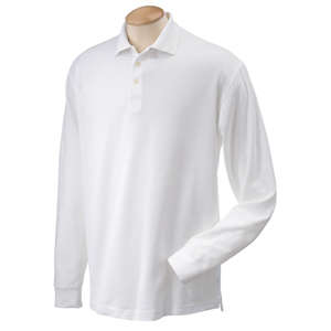 Chestnut Hill Unisex Long Sleeve Performance Plus Pique Polo - Dark/All White