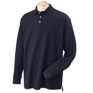 Custom Promotional Chestnut Hill Unisex Long Sleeve Performance Plus Pique Polo - Dark/All