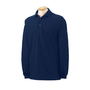 Custom Promotional Gildan 7 oz Cotton Pique Long Sleeve Sport Shirt - Dark/Color