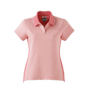 Adidas Womens ClimaCool Classic Stripe Polo - Dark/All Coral/Shell