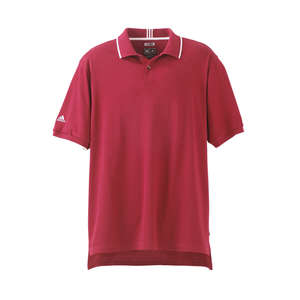 Adidas Mens ClimaLite Interlock Polo - Dark/All Red, University/White