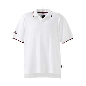 Adidas Mens ClimaLite Drop-Needle Polo - Dark/All White/Scarlet