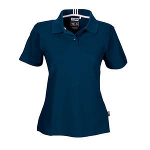 Adidas Womens Stretch ClimaLite Pique Polo - Dark/All Blue, Navy/White