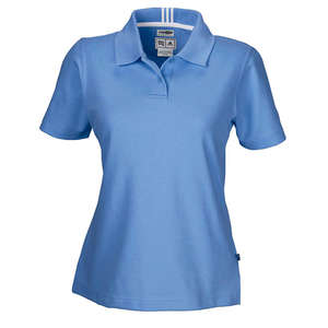 Adidas Womens Stretch ClimaLite Pique Polo - Dark/All Blue, True/White
