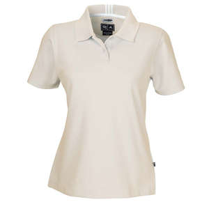 Adidas Womens Stretch ClimaLite Pique Polo - Dark/All Dune/White