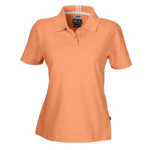 Adidas Womens Stretch ClimaLite Pique Polo - Dark/All Kumquat/White