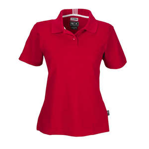 Adidas Womens Stretch ClimaLite Pique Polo - Dark/All Red, University/White