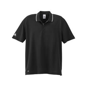 Adidas Mens Athletic Short-Sleeve Polo - Dark/All Black/White