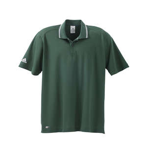 Adidas Mens Athletic Short-Sleeve Polo - Dark/All Green, Forest/White