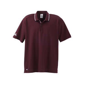 Adidas Mens Athletic Short-Sleeve Polo - Dark/All Maroon, Light/White
