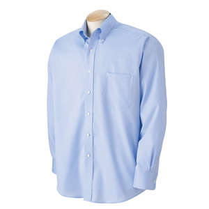 Van Heusen Mens True Wrinkle Free 80/2 Cotton Pinpoint Oxford - Dark/All Blue, Mist