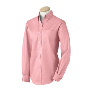 Van Heusen Womens Long Sleeve Wrinkle Resistant Blended Pinpoint Oxford - Light/Heather Pink, Dusty
