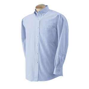 Van Heusen Mens Long Sleeve Wrinkle Resistant Oxford - Light/Heather Blue, Light