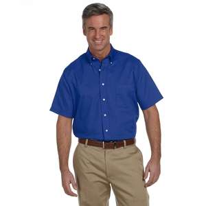 Custom Promotional Van Heusen Mens Short Sleeve Wrinkle Resistant Oxford - Light/Heather