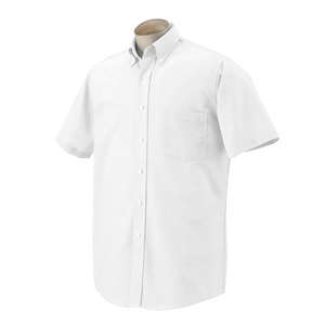 Custom Promotional Van Heusen Mens Short Sleeve Wrinkle Resistant Oxford - White/Neutral